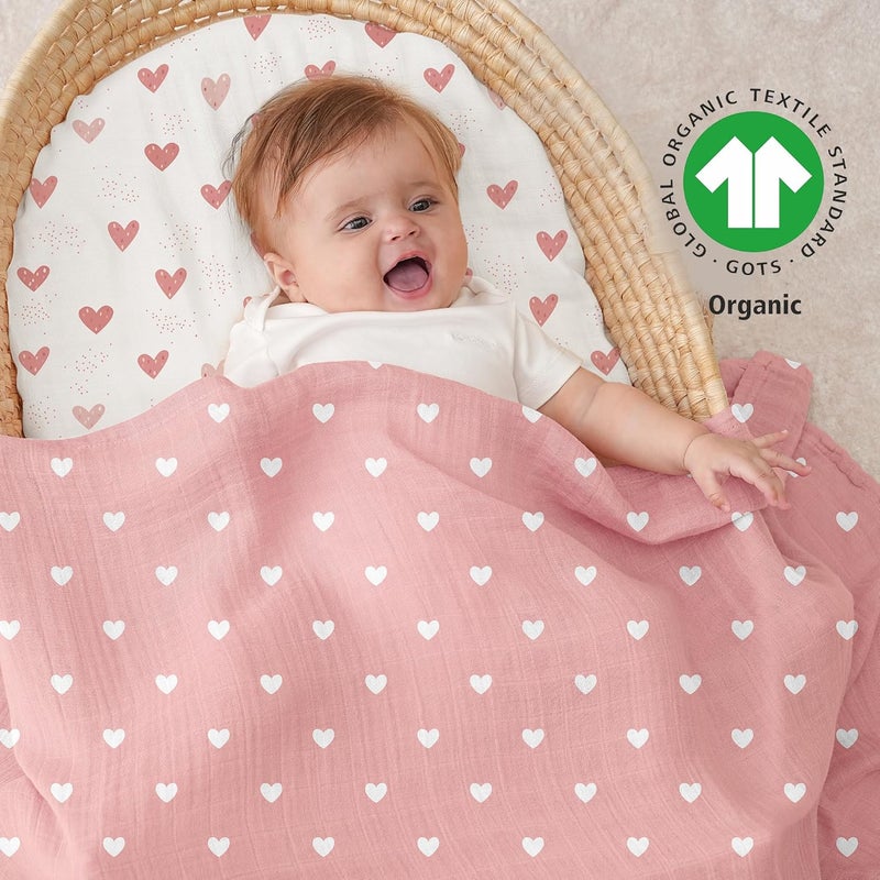 YOOFOSS Muslin Swaddle Blankets, Organic Baby Blankets, 47 x 47 Inches Receiving Blanket for Baby Boys and Girls, Baby Essentials for Newborns Soft Breathable - Image 3